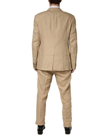 Dolce & Gabbana Beige TAORMINA Single Breasted Formal 2 Piece Suit