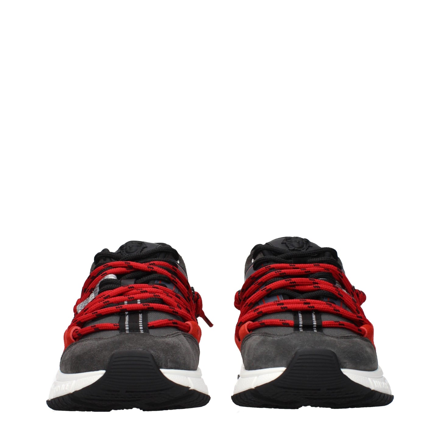 Versace Gray Leather Chunky Sneakers