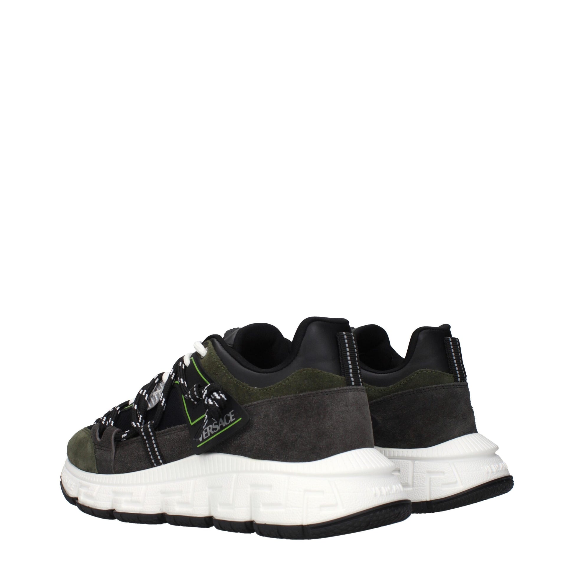 Versace Gray Leather Sneakers