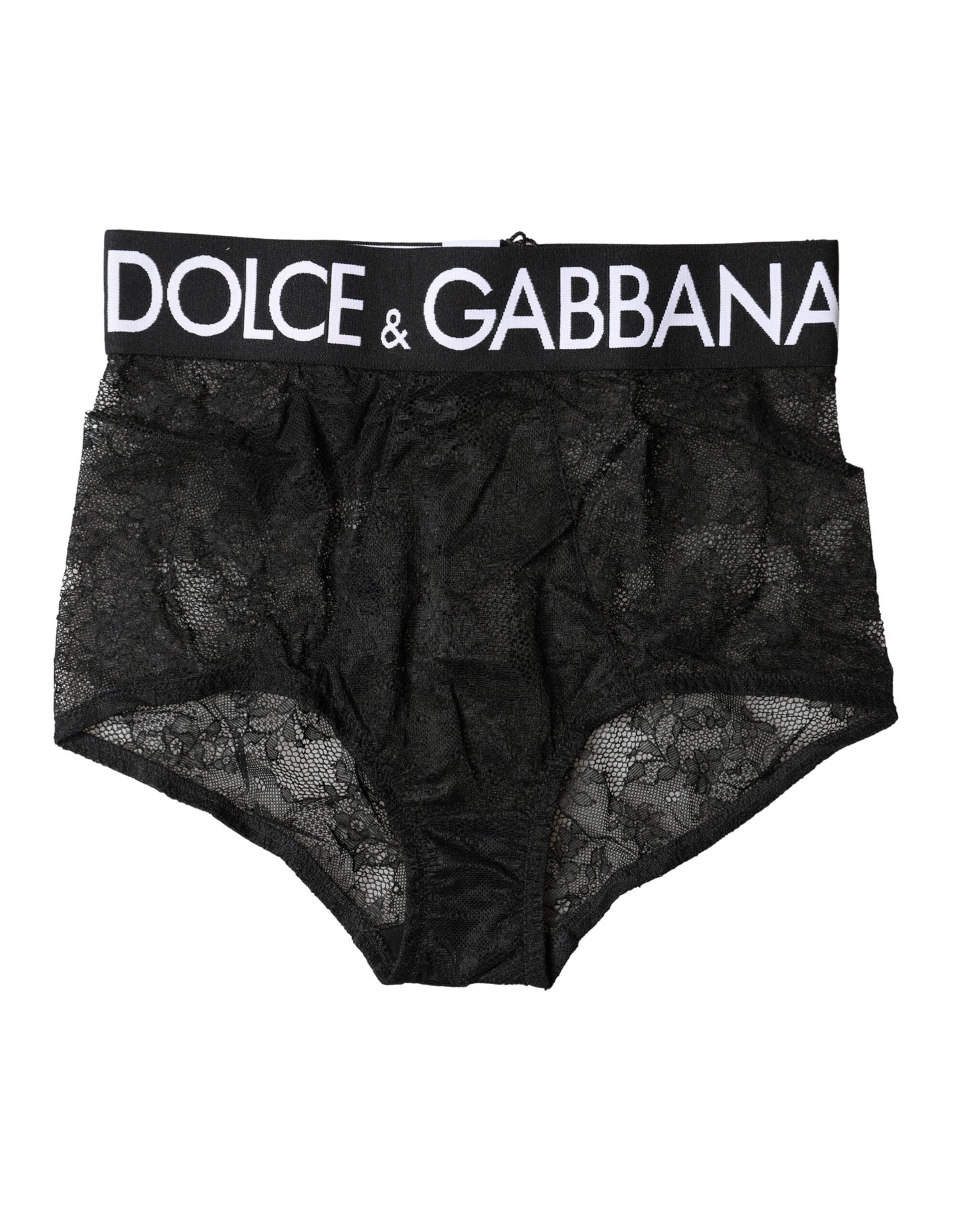 Dolce & Gabbana Black Logo Girdle High Waist Panty Underwear
