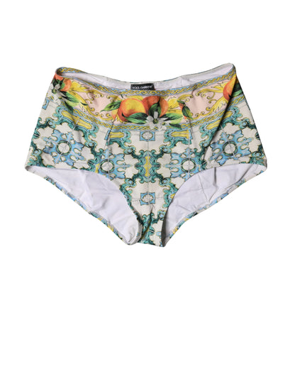 Dolce & Gabbana Multicolor Sicily High Waist Bikini Bottom Swimwear
