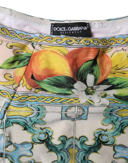 Dolce & Gabbana Multicolor Sicily High Waist Bikini Bottom Swimwear