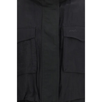 PINKO Black Nylon Sleveless Jacket