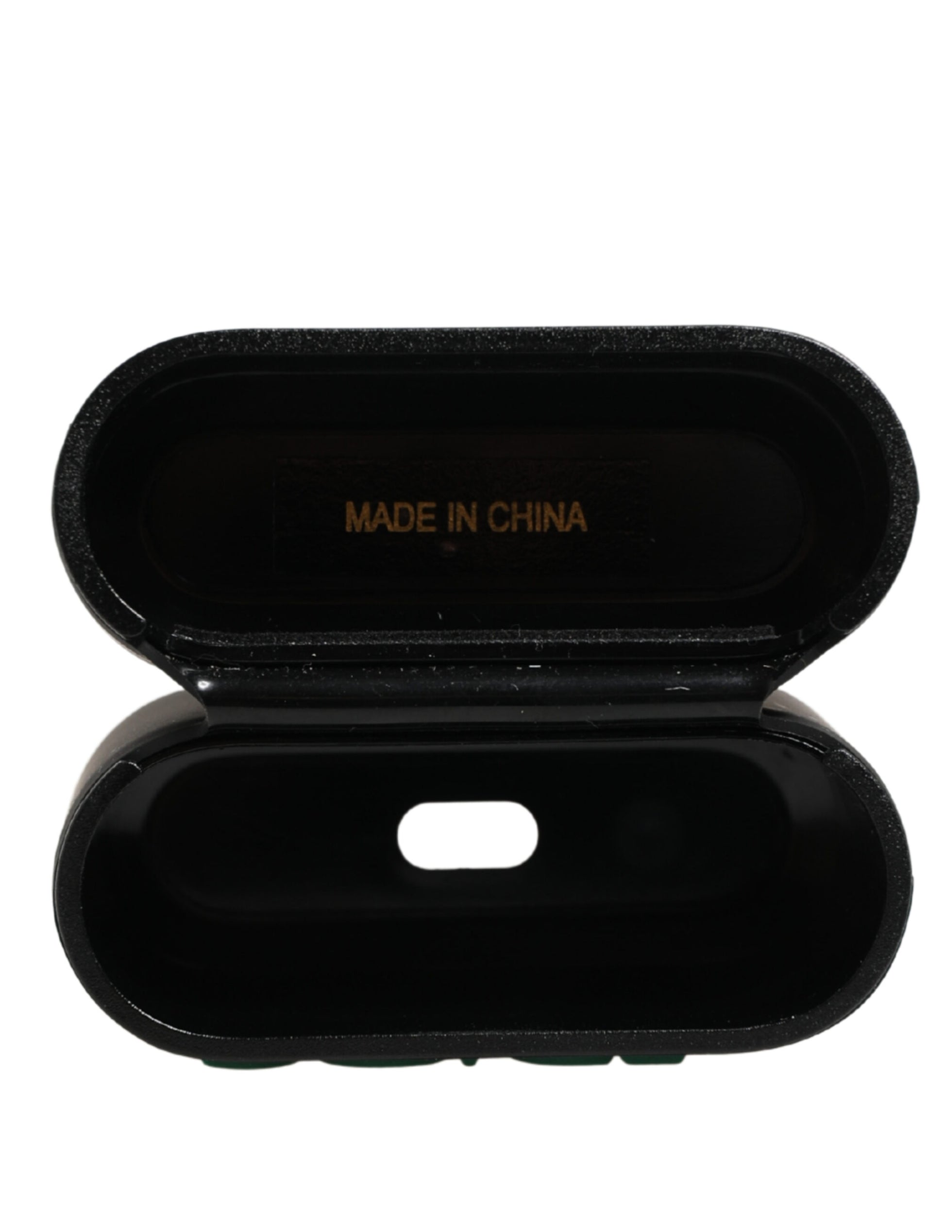 Dolce & Gabbana Black PVC Embossed Logo Flip Holder Women Airpods Case