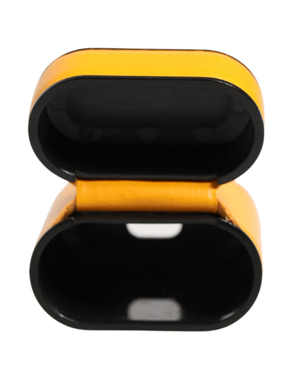 Dolce & Gabbana Case Yellow Calf Leather Logo Flip Holder Strap Airpods