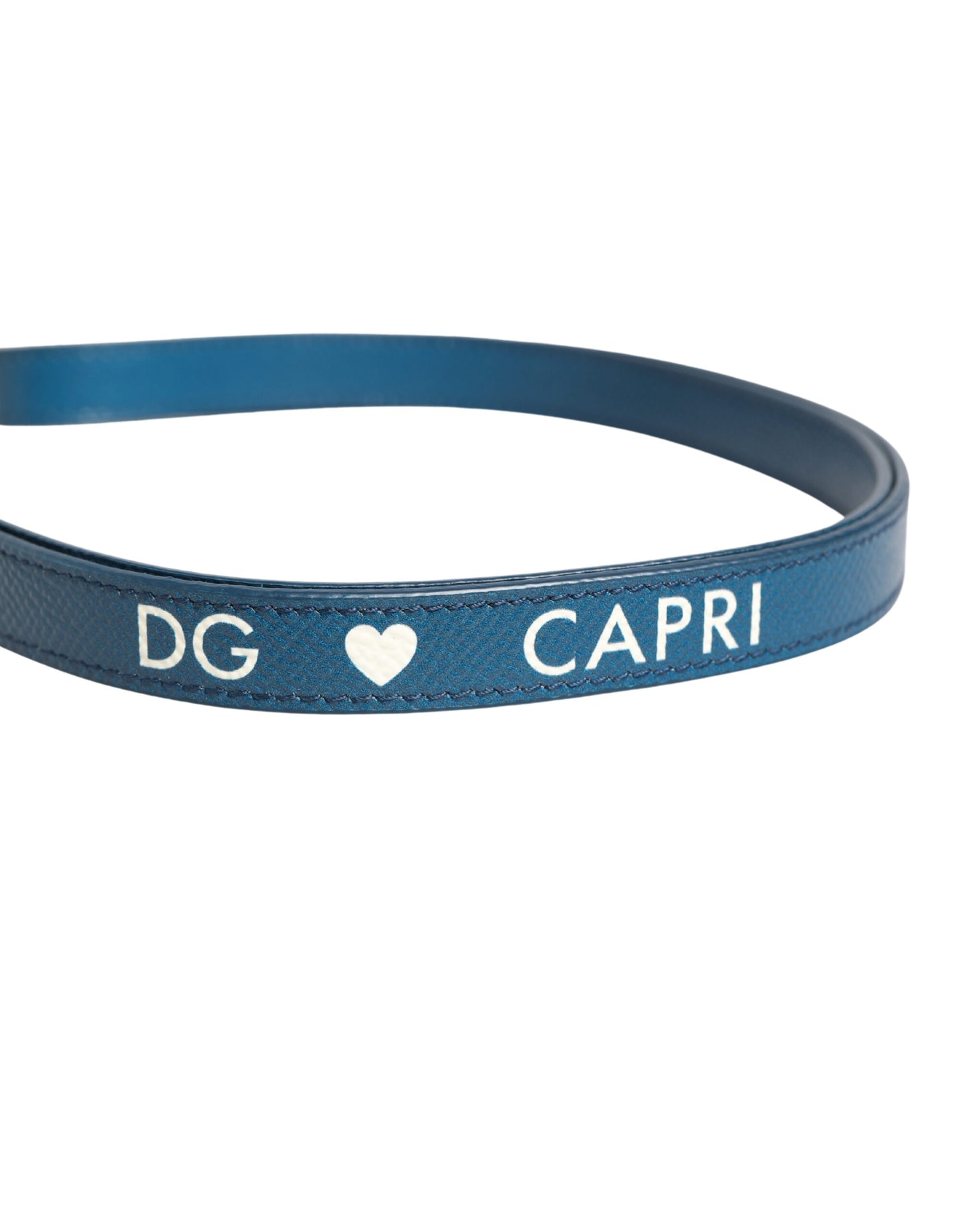 Dolce & Gabbana White Calf Leather Logo Flip Holder Strap Airpods Case