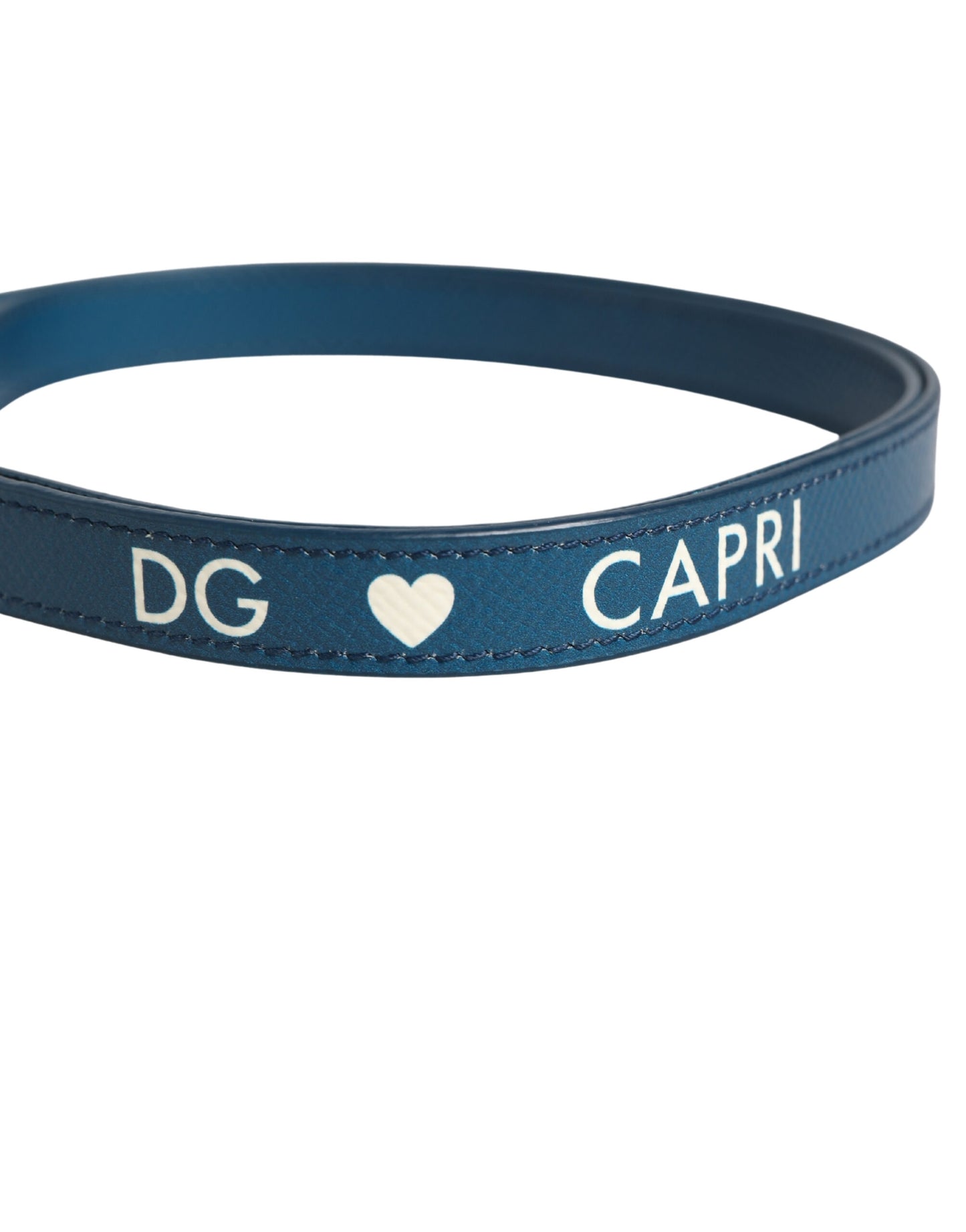 Dolce & Gabbana White Calf Leather Logo Flip Holder Strap Airpods Case