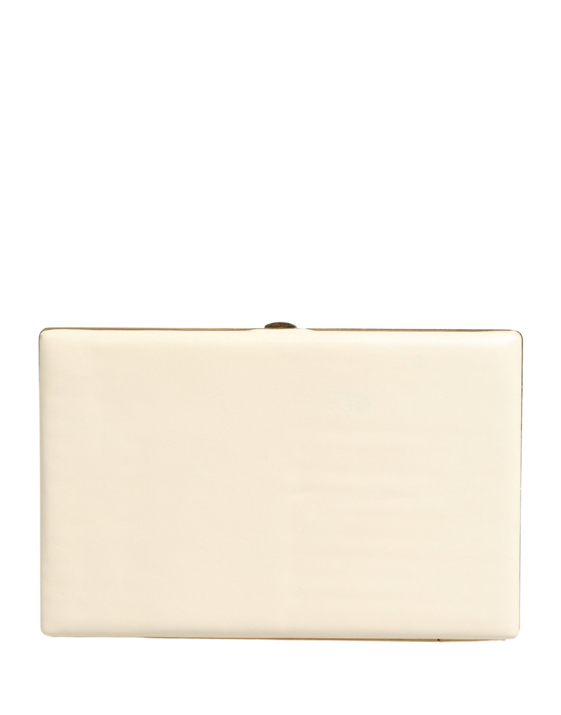 Dolce & Gabbana White Lambskin Leather Clutch Evening Women Purse Bag