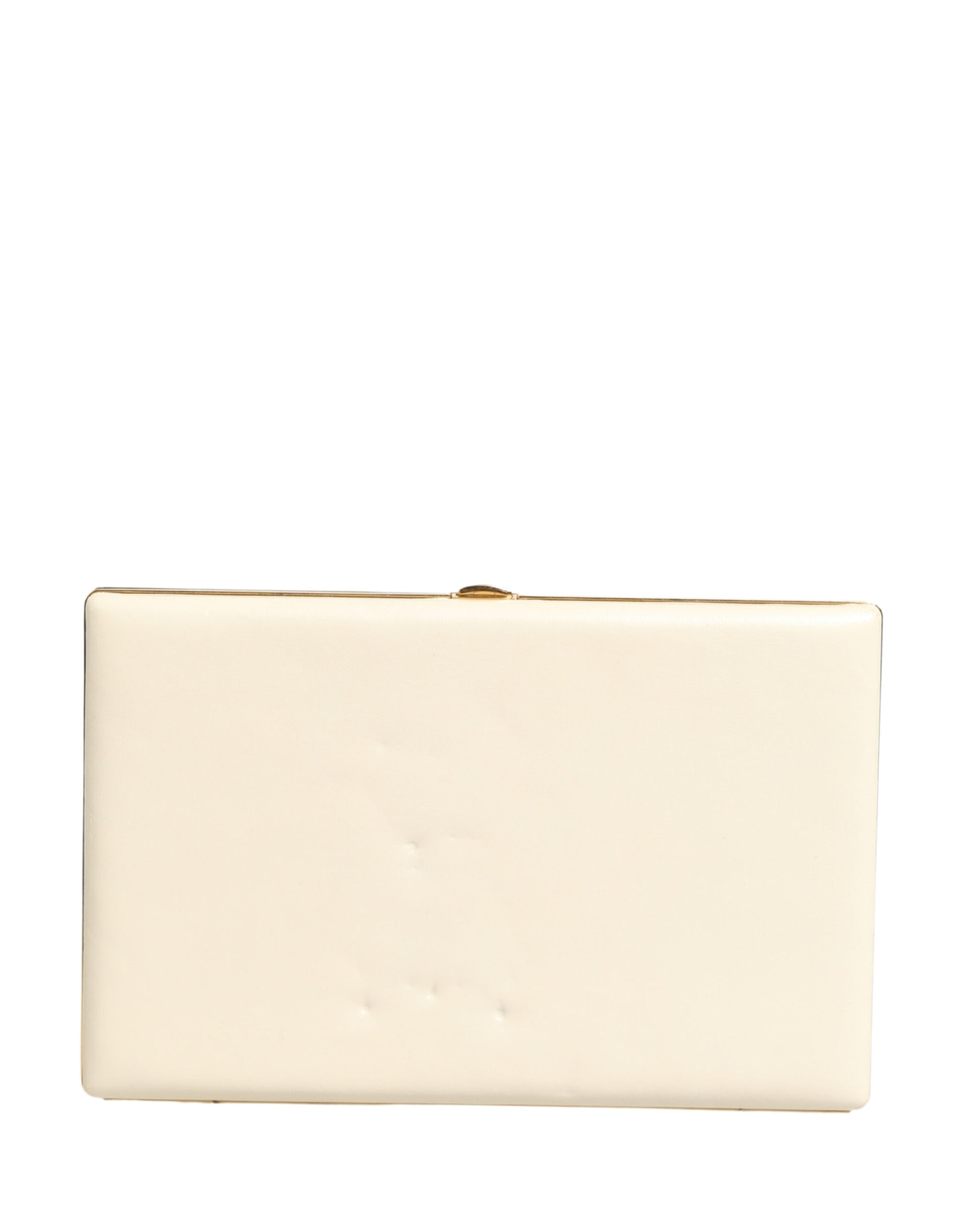 Dolce & Gabbana White Lambskin Leather Clutch Evening Women Purse Bag