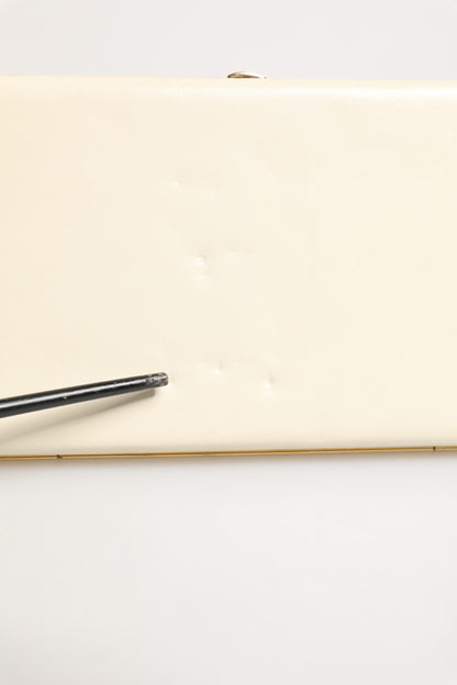 Dolce & Gabbana White Lambskin Leather Clutch Evening Women Purse Bag