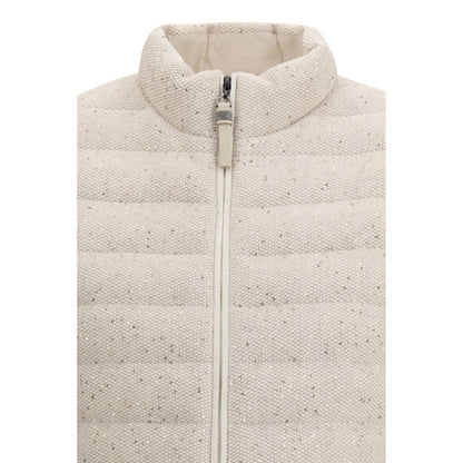 Brunello Cucinelli Beige Goose Down Sleveless Jacket