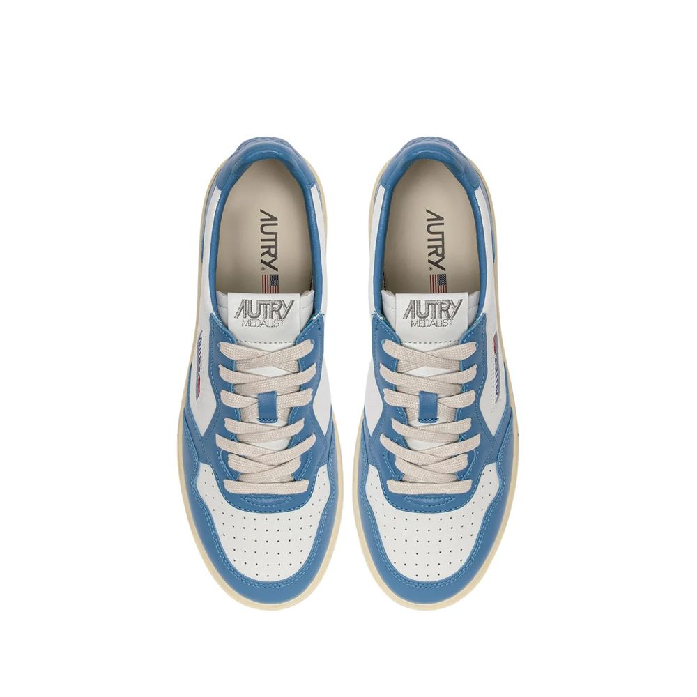 Autry Blue Leather Low Top Sneakers