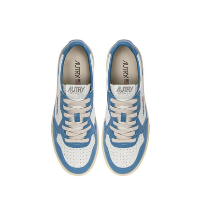 Autry Blue Leather Low Top Sneakers
