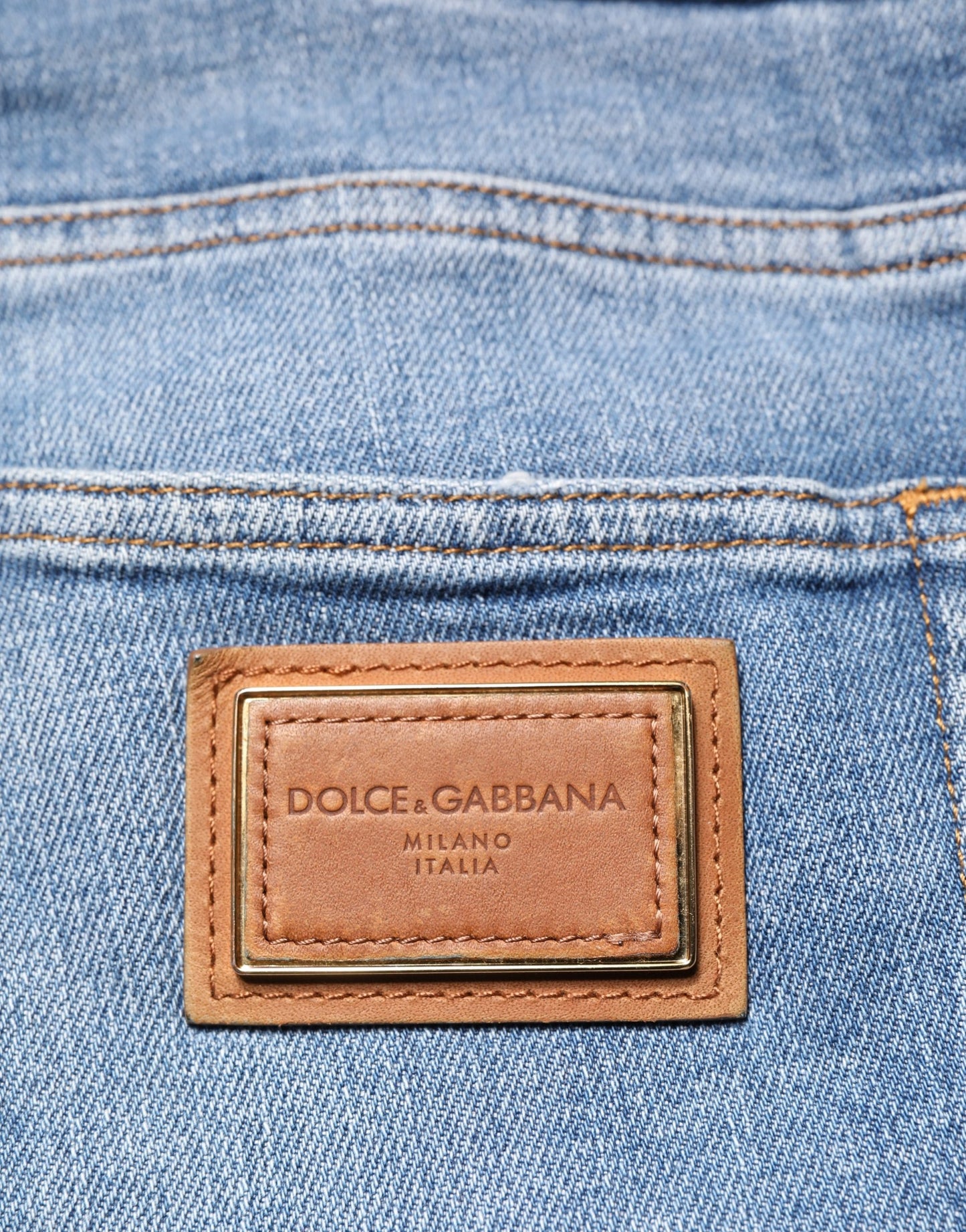 Dolce & Gabbana Blue Tattered Slim Fit Men Cotton Denim Jeans