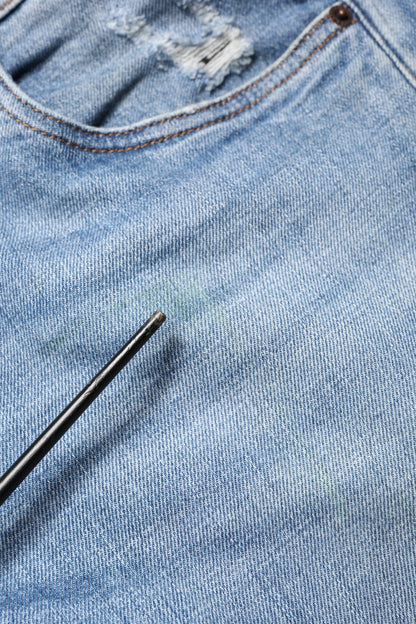 Dolce & Gabbana Blue Tattered Slim Fit Men Cotton Denim Jeans