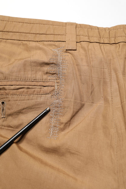 Dolce & Gabbana Brown Cotton Straight Chino Men Trouser Pants