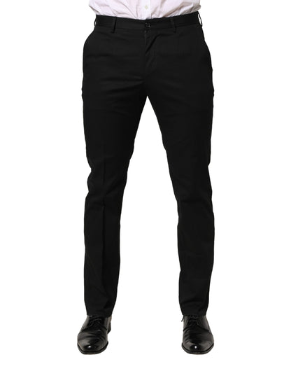 Dolce & Gabbana Black Cotton Skinny Dress Formal Trouser Pants