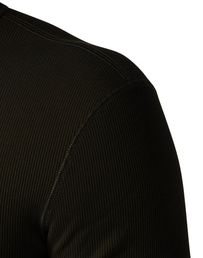 Dolce & Gabbana Brown Cotton Buttoned Henley Pullover Sweater