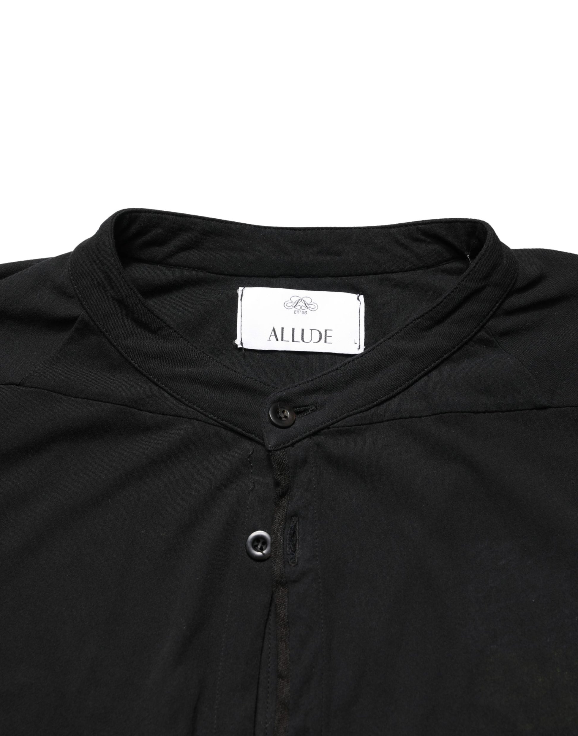Allude Black Button Down Long Sleeves Men Cardigan Sweater