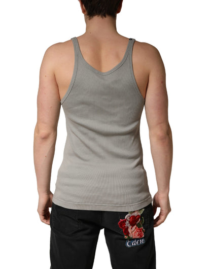 Dolce & Gabbana Gray Sleeveless Round Neck Tank Top T-shirt