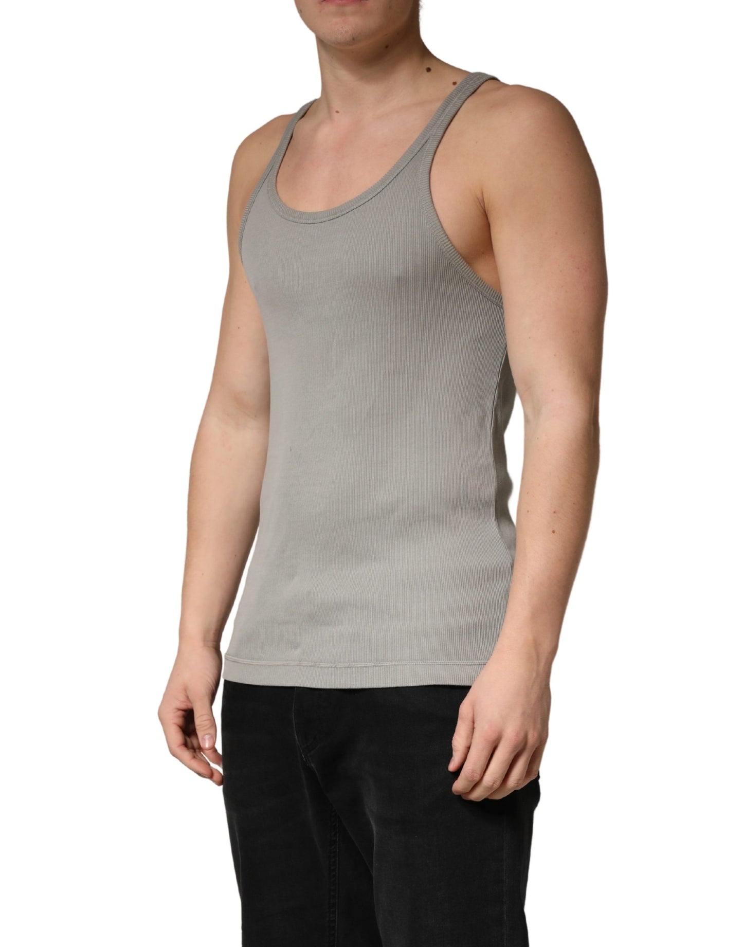Dolce & Gabbana Gray Sleeveless Round Neck Tank Top T-shirt