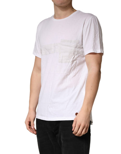 Bottega Veneta White 100% Cotton Plain Round Neck Men Shirt T-shirt