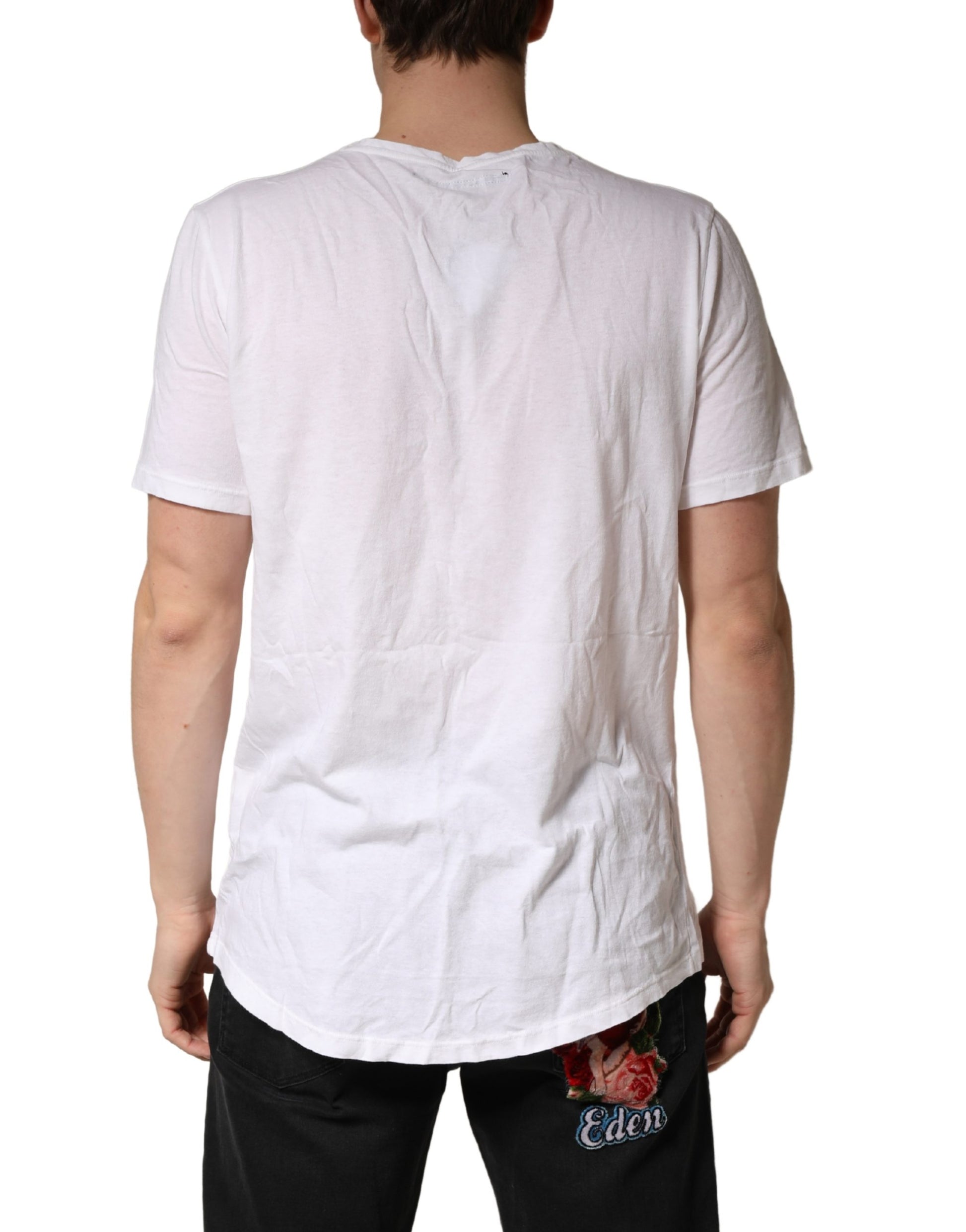 Bottega Veneta White 100% Cotton Plain Round Neck Men Shirt T-shirt