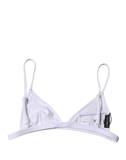 Dolce & Gabbana Top White Nylon Triangle Swimwear Beachwear Bikini