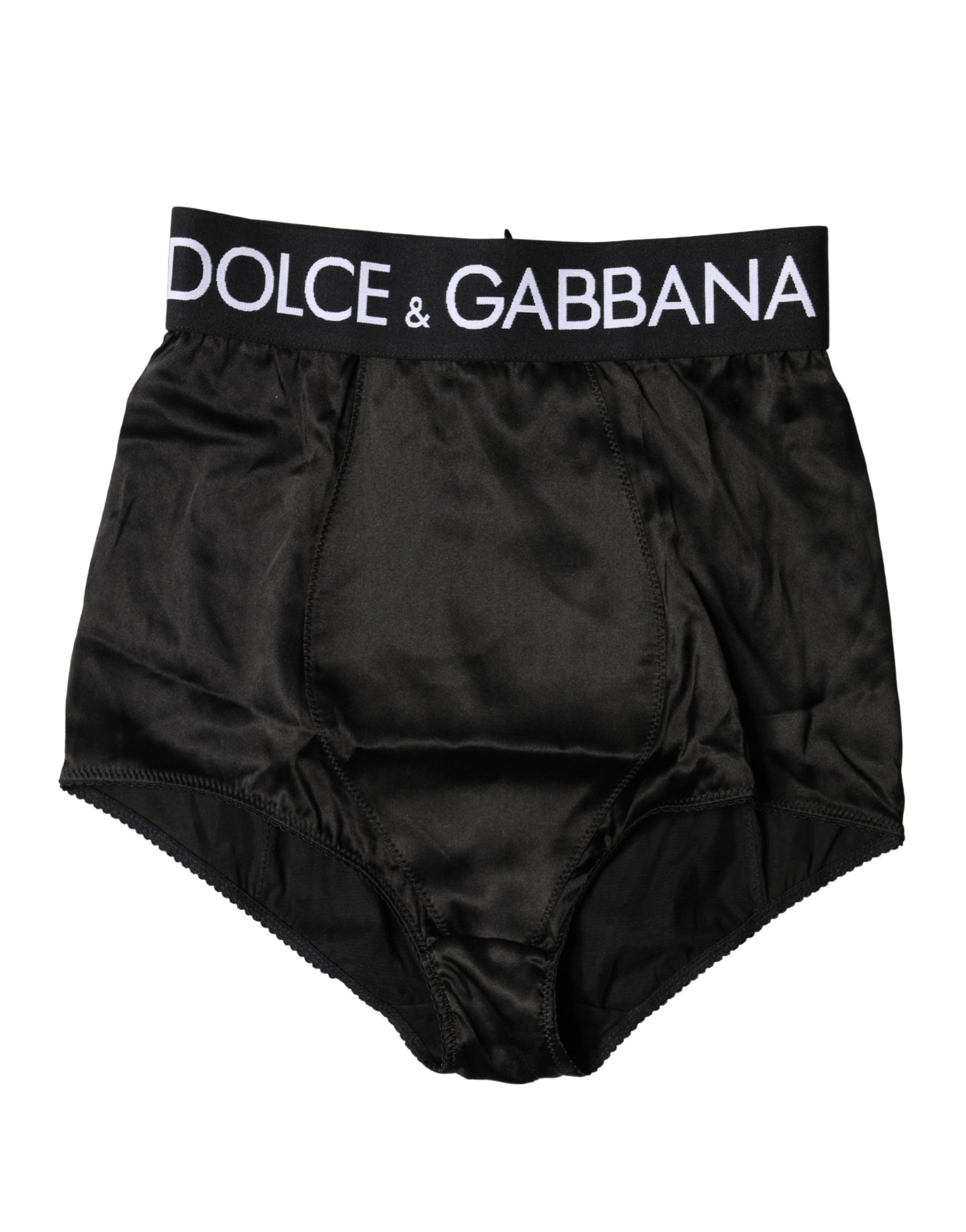 Dolce & Gabbana Black Logo Girdle High Waist Panty  Underwear