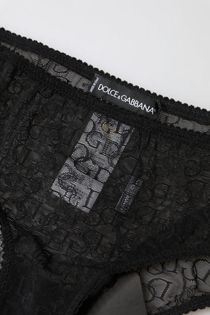 Dolce & Gabbana Black Nylon Stretch Mid Waist Brief Underwear