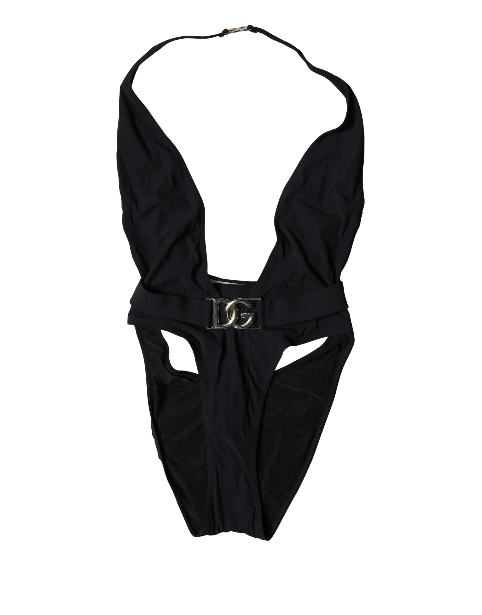 Dolce & Gabbana Black DG Nylon One-Piece Swimsuit Swimwear