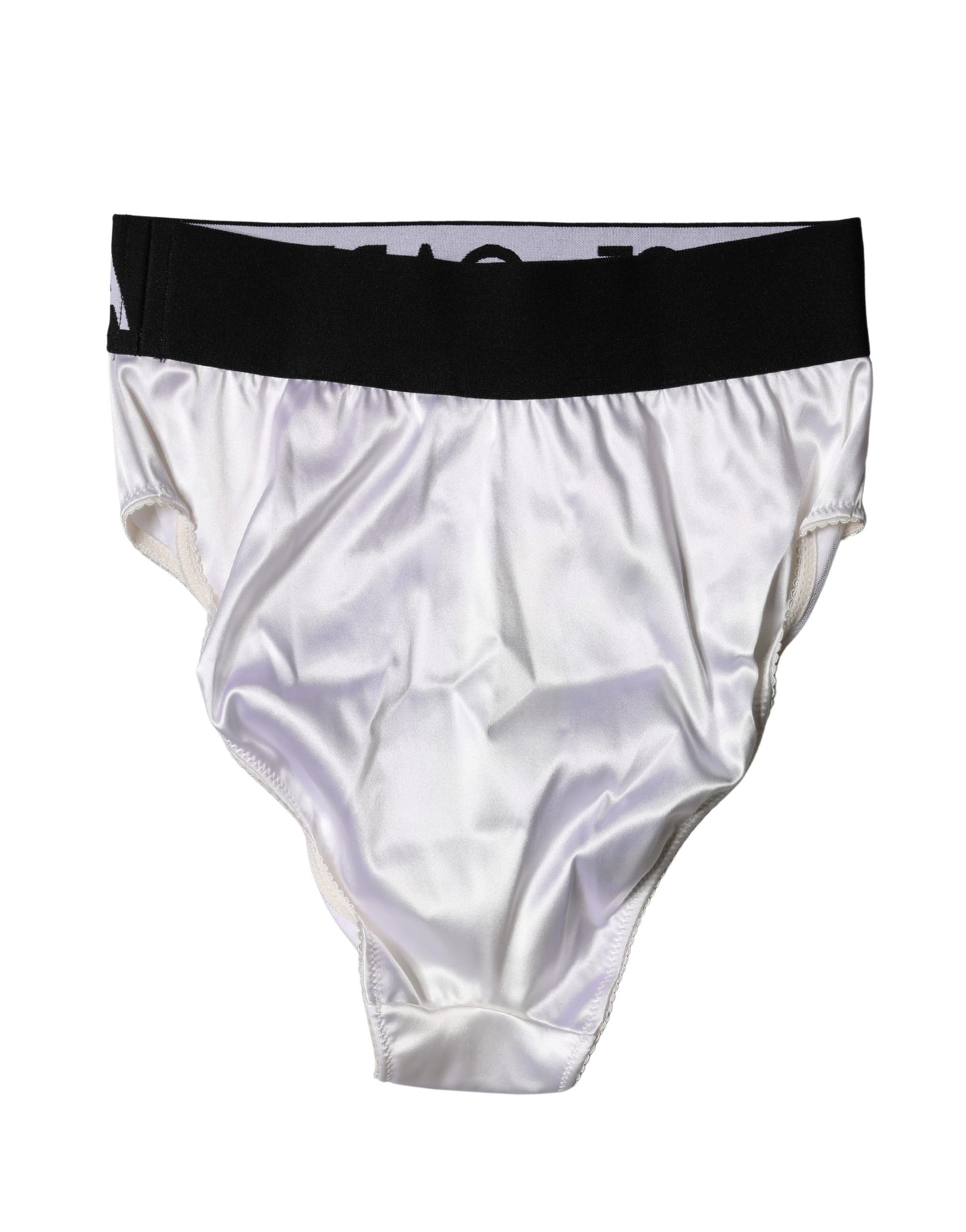 Dolce & Gabbana White Logo Brief High Waist Panty Underwear