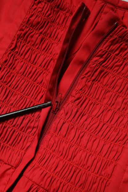 Dolce & Gabbana Red Cotton A-Line Sleeveless Mini Dress