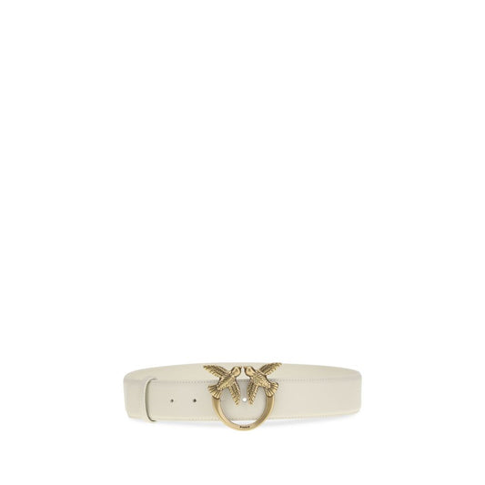 PINKO White Calf Leather Bos Taurus Regular Belt