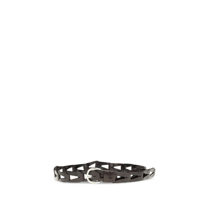 P.A.R.O.S.H. Black Calf Leather Bos Taurus Belt