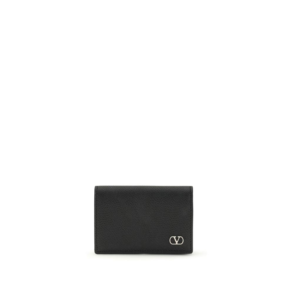 Valentino Garavani Black Calf Leather Bos Taurus Wallet