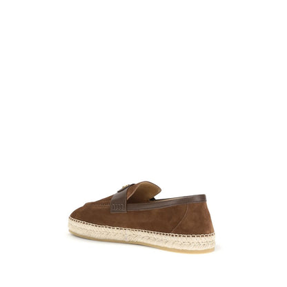 Valentino Garavani Brown Calf Leather Bos Taurus Espadrilles