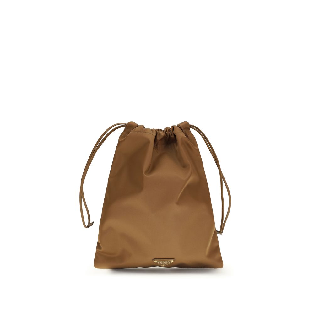 Prada Brown Recycled Polyamide Clutch Bag