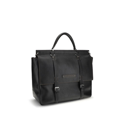 Brunello Cucinelli Black Calf Leather Bos Taurus Luggage And Travel