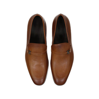 Salvatore Ferragamo Brown Leather Slip-On Loafers