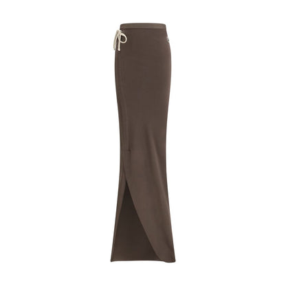 Moncler x Rick Owens Brown Cotton Long Skirt
