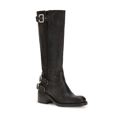 Chloé Black Calf Leather Bos Taurus Lace-Up Boots