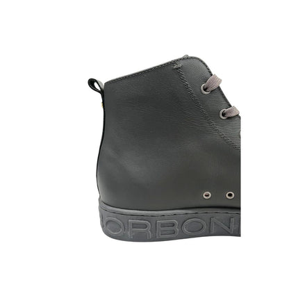 Borbonese Grey Genuine Leather Men Sneaker