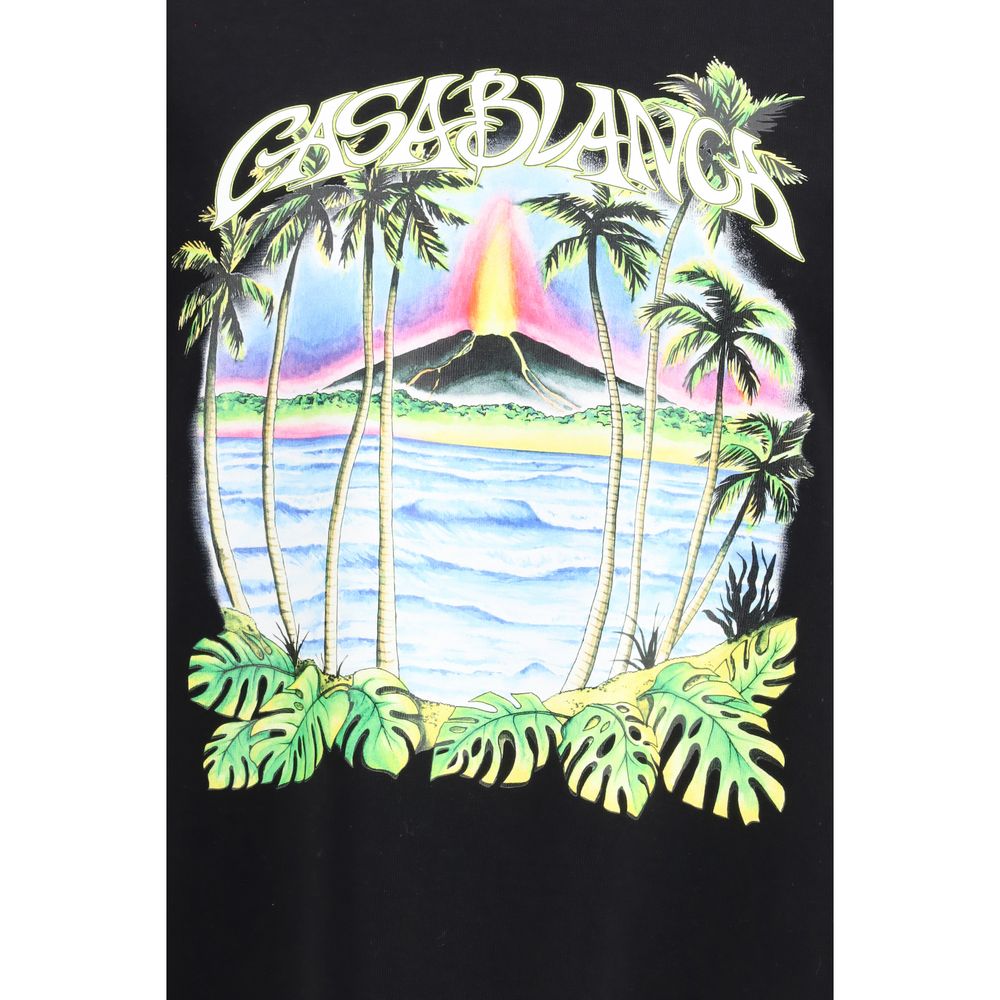 Casablanca Black Cotton T-Shirt