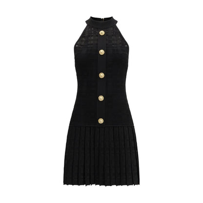 Balmain Black Viscose Cocktail Dress