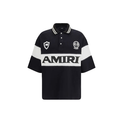 Amiri Black Cotton Polo Shirt