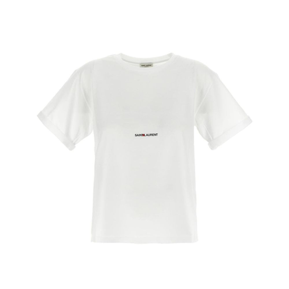 Saint Laurent White Cotton T-Shirt