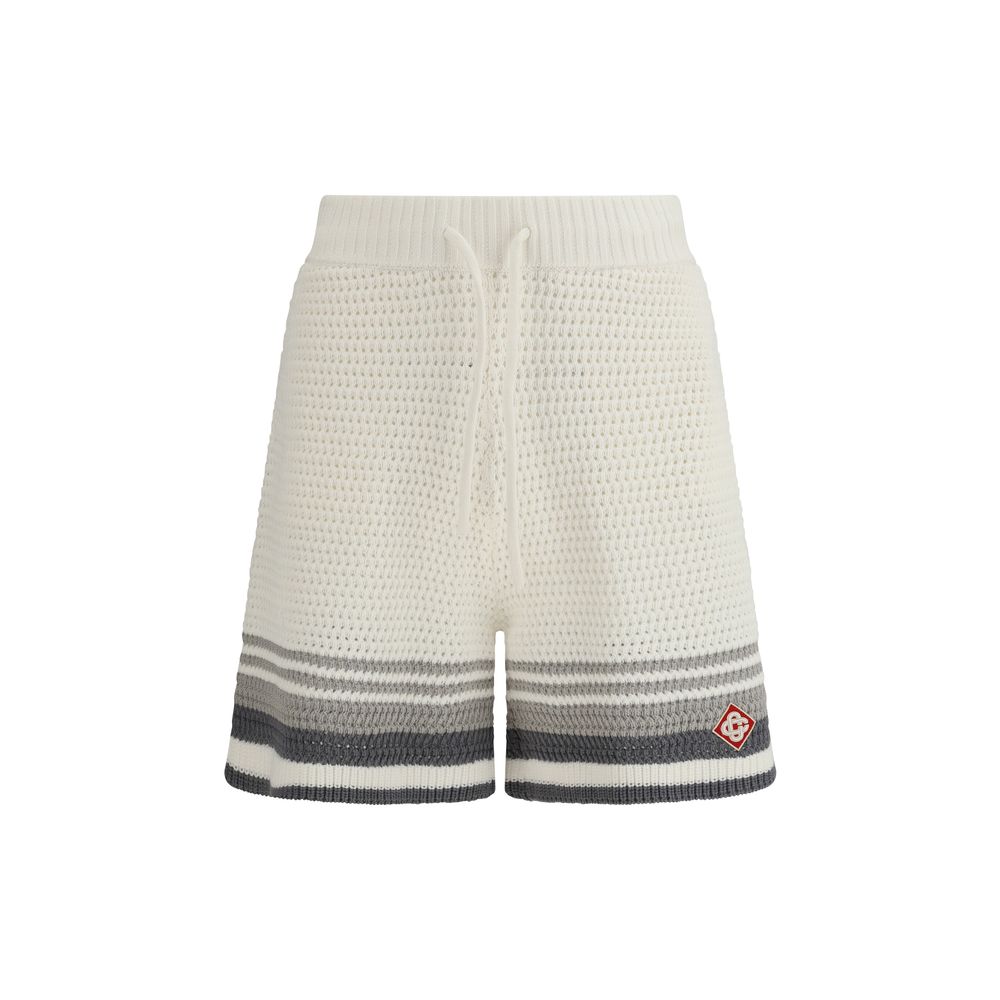 Casablanca White Cotton Bermuda Shorts