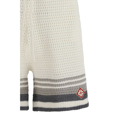 Casablanca White Cotton Bermuda Shorts