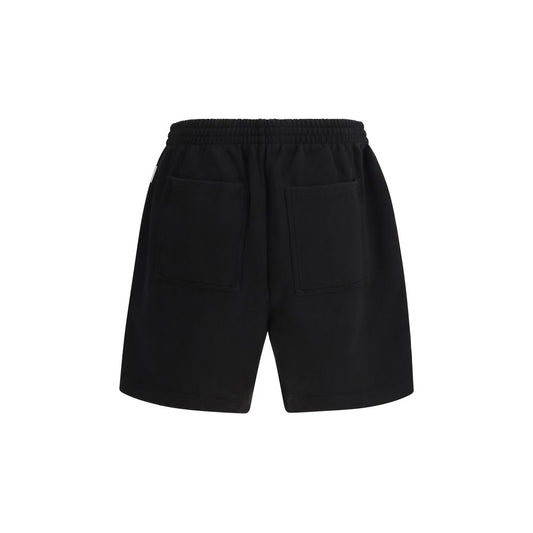 Represent Black Cotton Bermuda Shorts